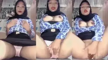 Bokep Indo Hijab Kacamata SMA Batik Colmek poster